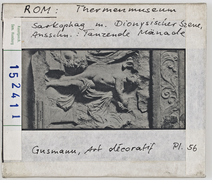 Vorschaubild Rom: Thermenmuseum, Sarkophag mit Dionysischer Szene, Ausschnitt Tanzende Mänade Diasammlung